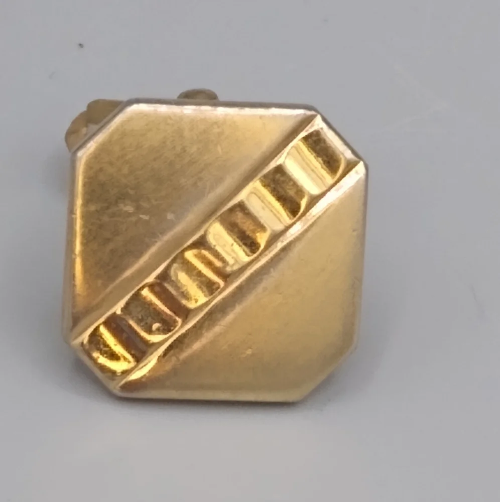 Gold Geometric Pyramid Cuff Links Vintage